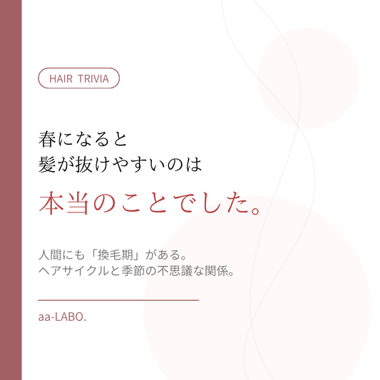 春に抜け毛が増える理由とは？ヘアサイクルと季節の関係｜aa-LABO.