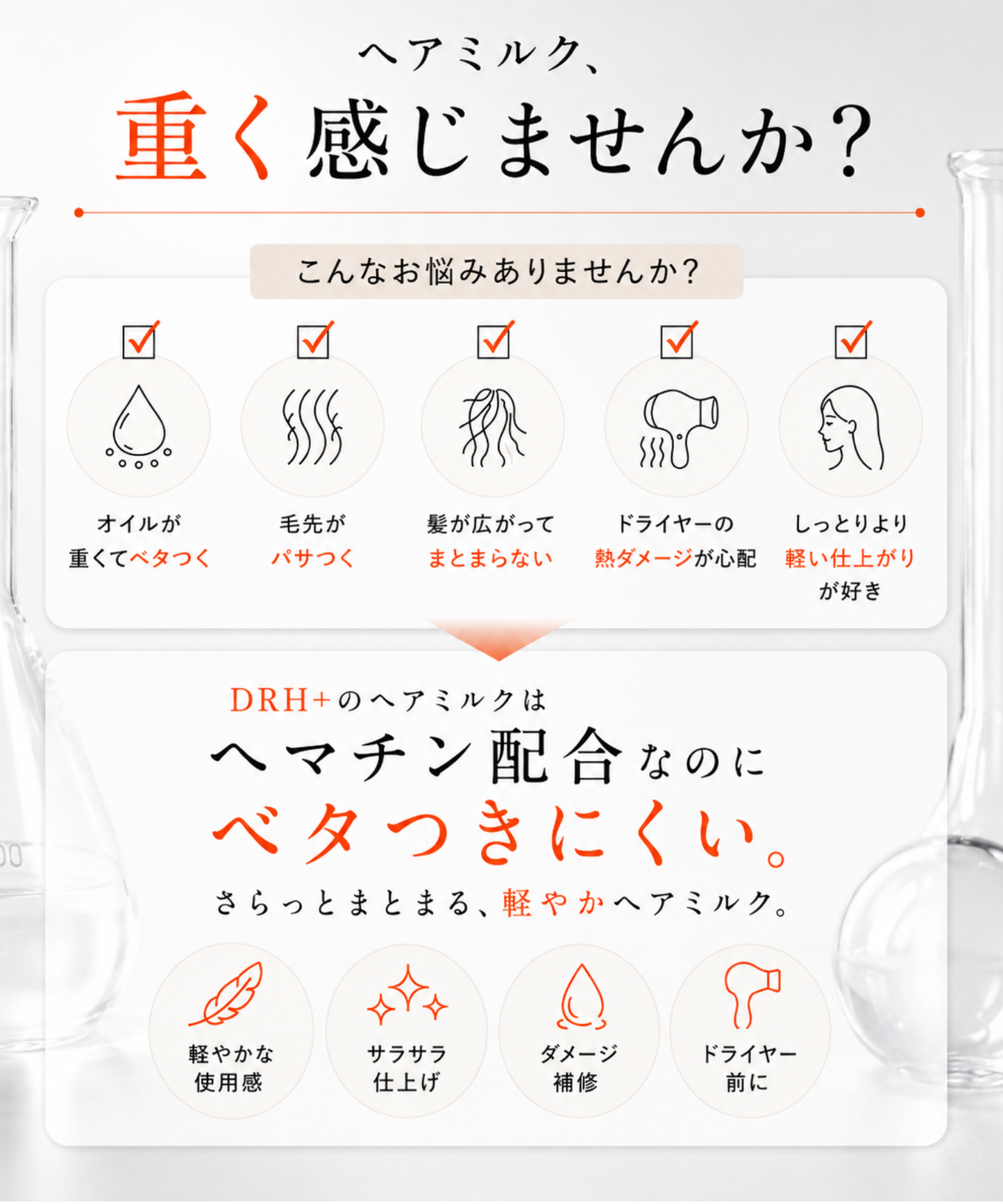 【DRH+】トリートメント リペアヘアミルク /単品 100ml (ヘマチン配合)