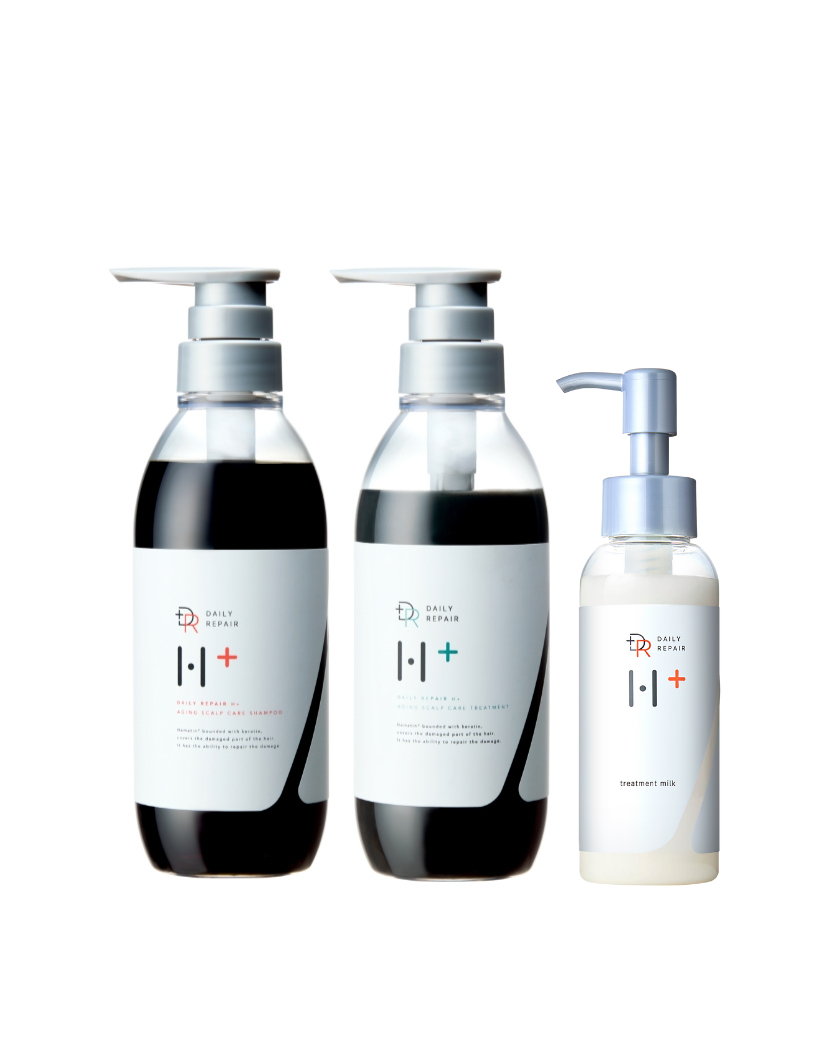 【DRH+】エイジングスカルプケア ヘアミルク3点SET (シャンプー/トリートメント/ヘアミルク (ヘマチン配合)