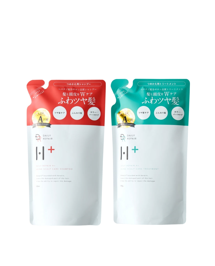 【DRH+】エイジングスカルプケア 詰替え2点SET (シャンプー/トリートメント(ヘマチン配合)