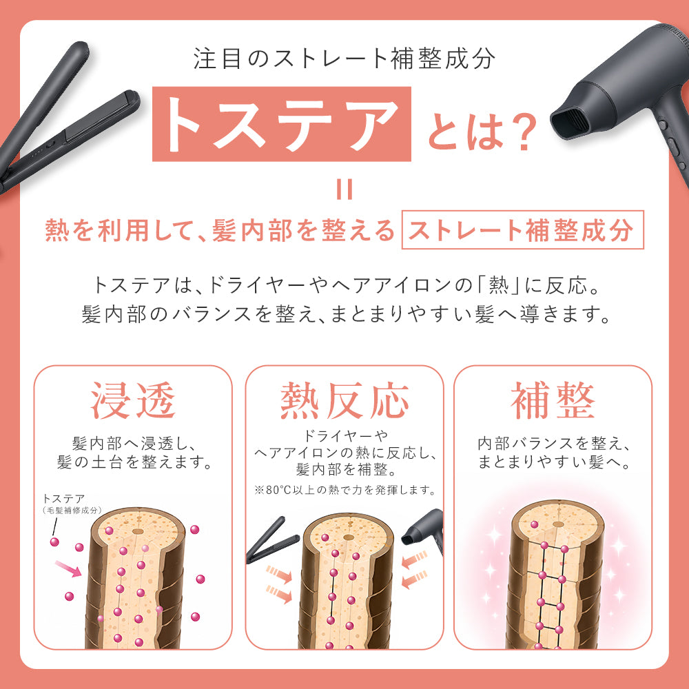 【DRH+】TOSTEA*+ONE ストレート補整美容液 /単品 100mL（トステア配合 髪の美容原液）
