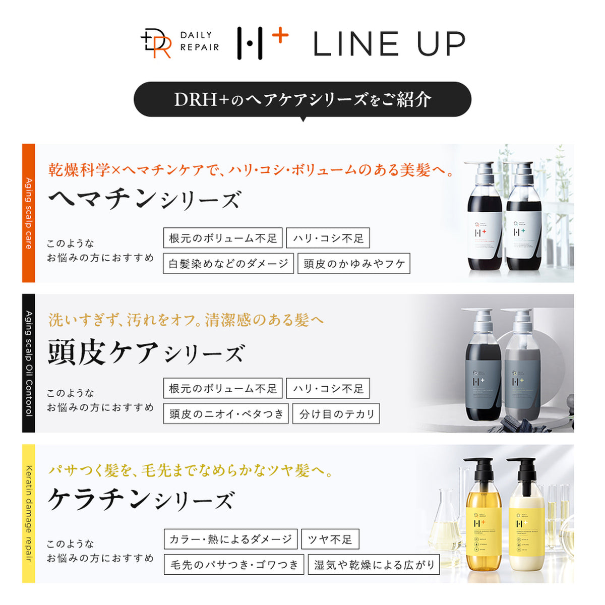 【DRH+】ケラチンダメージリペア シャンプー（補修ケラチン×高吸着ケラチン 2W配合）