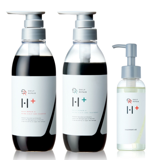 【DRH+】エイジングスカルプケア ヘアオイル3点SET (シャンプー/トリートメント/ヘアオイル(ヘマチン配合)